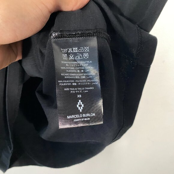 Marcelo Burlon Club Sonido Shoulder Print T-shirt men's size XS - Picture 5 of 8